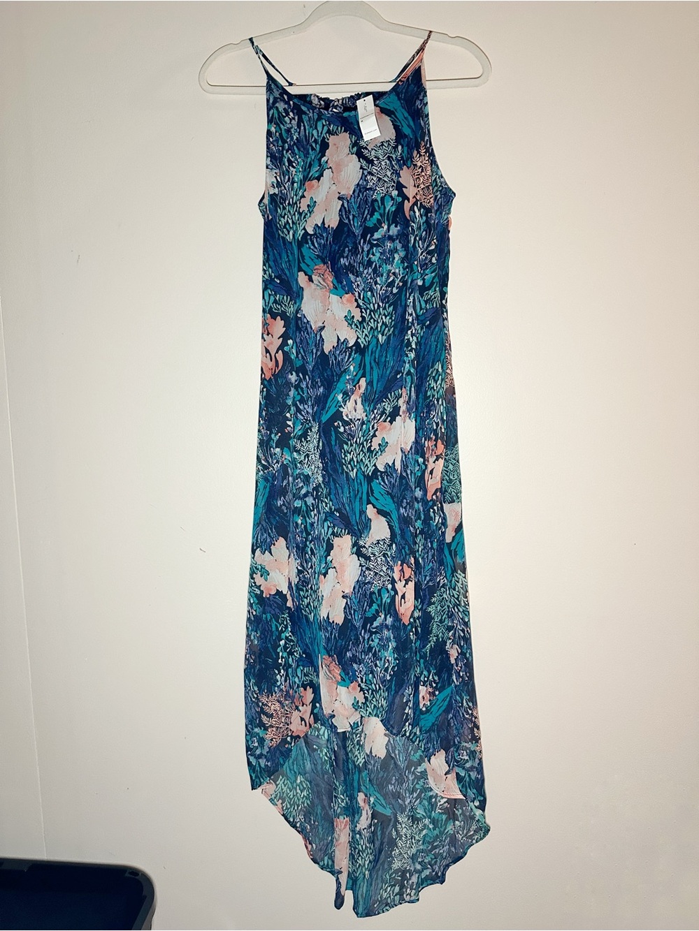 NWT Old Navy Blue Floral High-Low Slip Dress